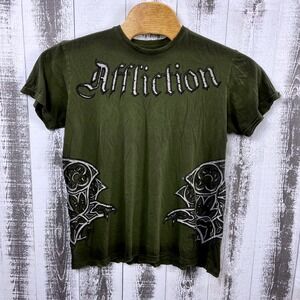 Affliction T-Shirt Men's Medium Randy Couture Signature Series Green